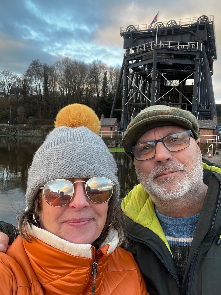 Selfie of Chis and I infront of Anderton Boat Lift