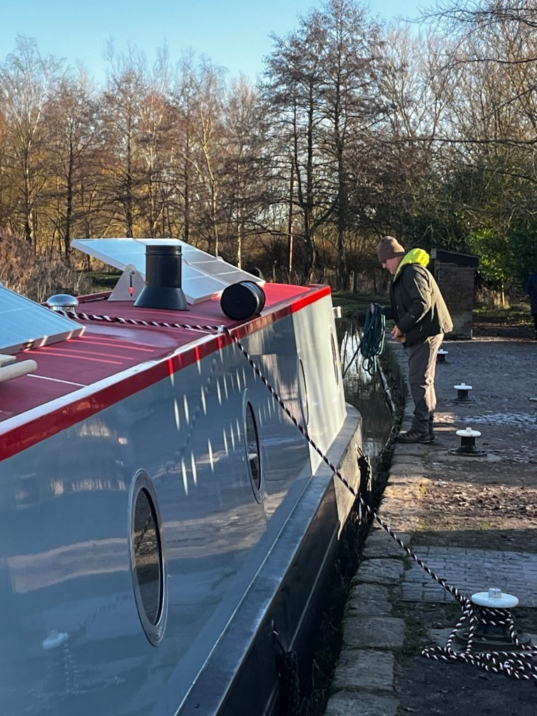 photo of Chris filling up Narrowboat And Away with water at Anderton Boat Services