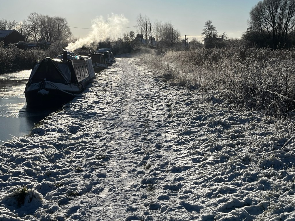 photo of a snowy tow path